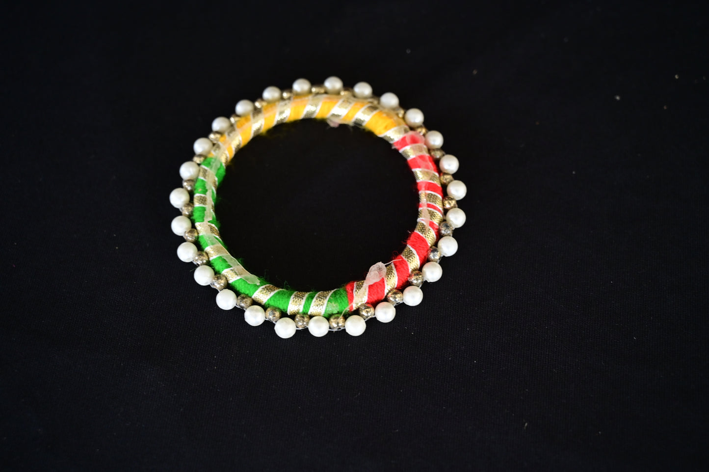 Multiple round pearl bangle