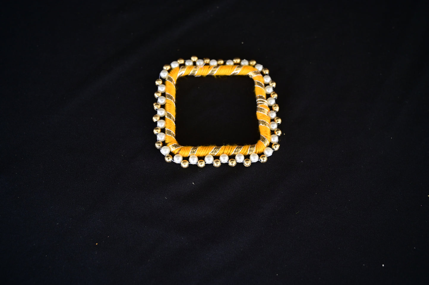 Yellow square pearl bangle