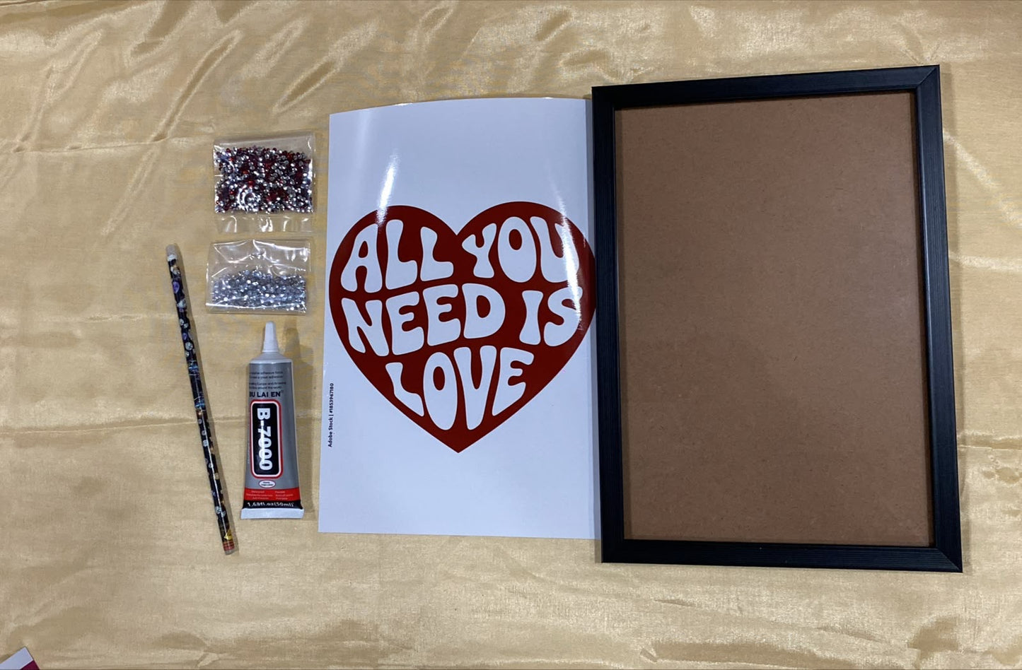 Quote Rhinestone kit - (All You Need Is Love)