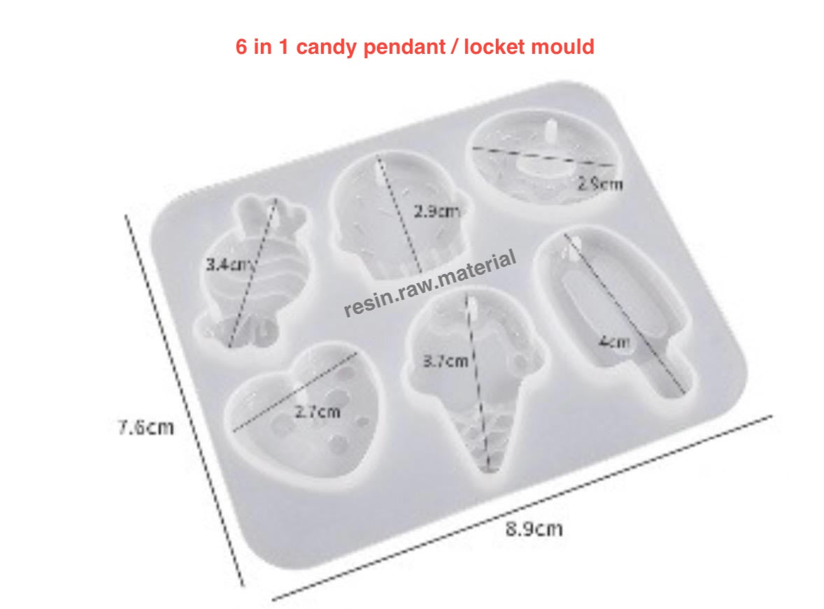 Candy pendant mould 6 in 1