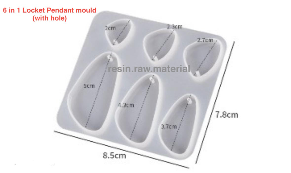 6 in 1 Locket pendant earring mould