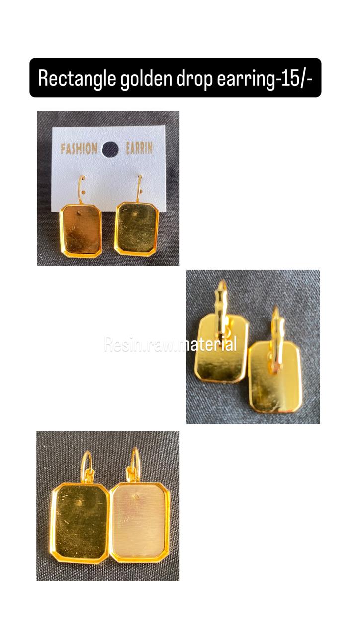 rectangle golden drop earring