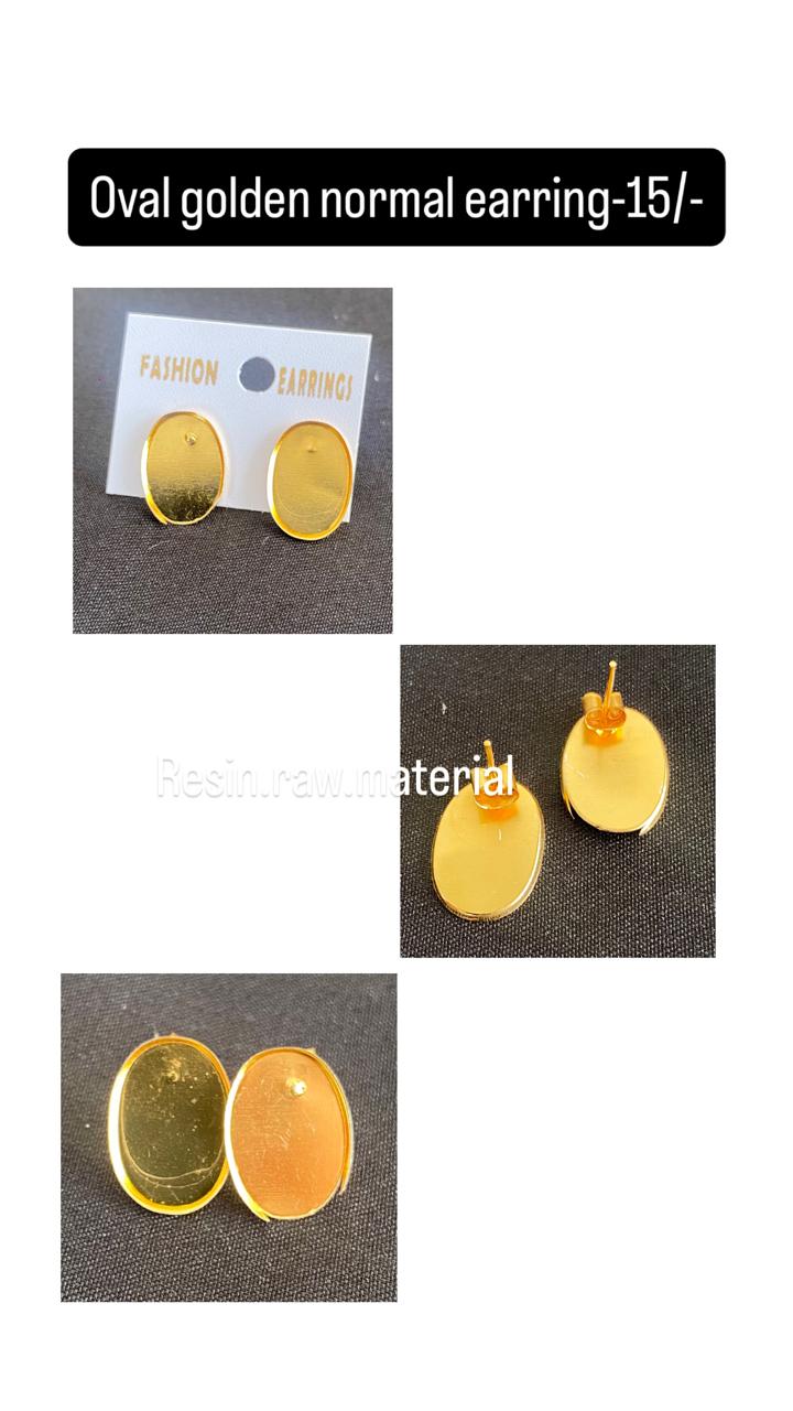 Oval golden normal earring