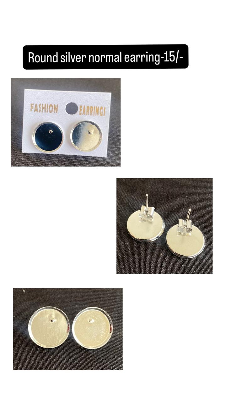 Round silver normal earring