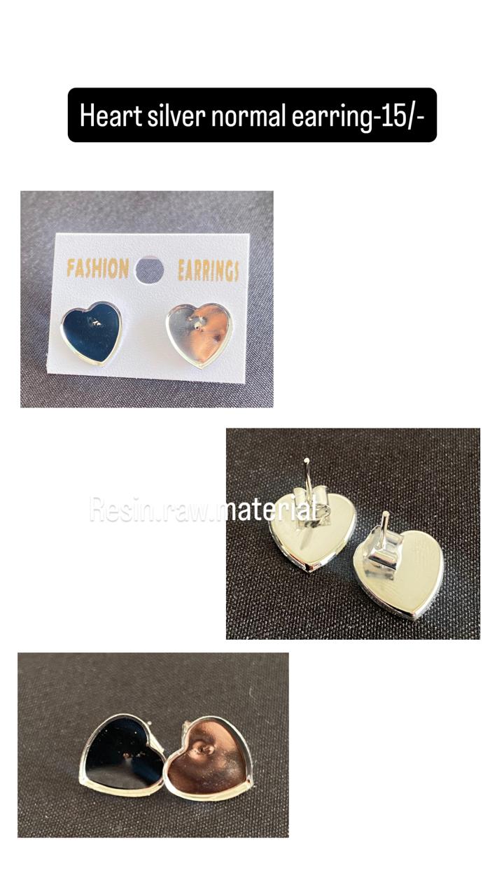 Heart silver normal earring