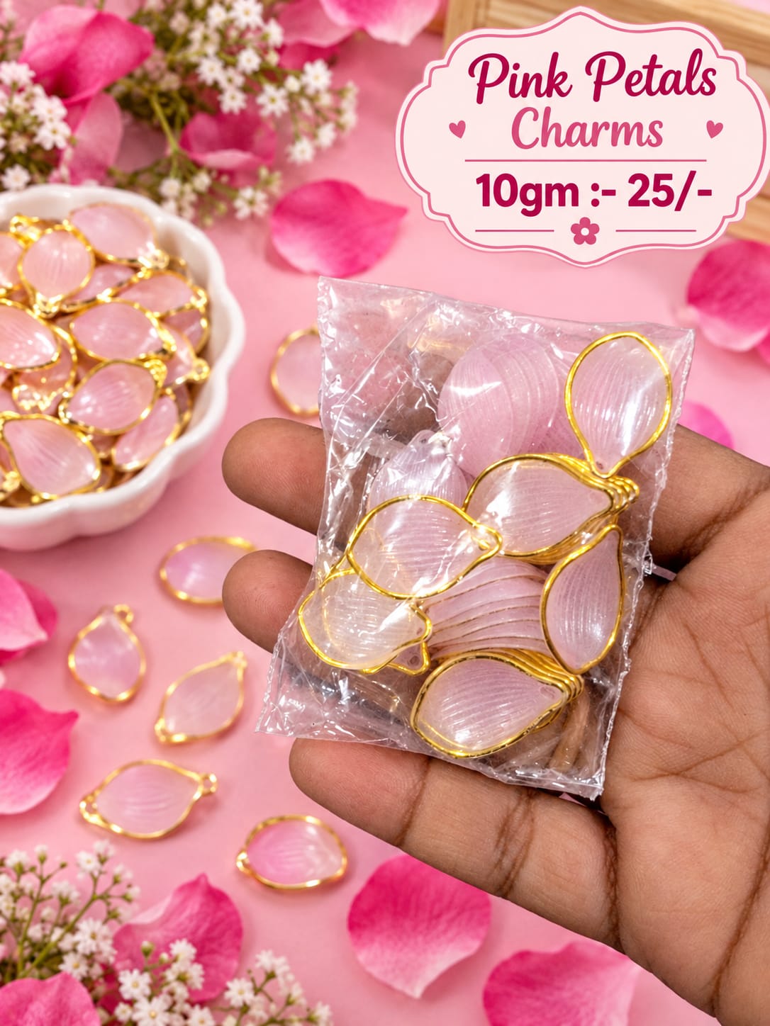 Pink Petals Charms
