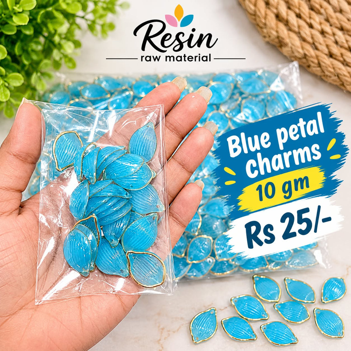Blue petal charms
