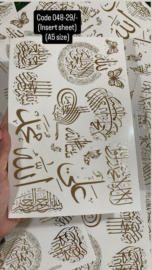 Embossed A5 sticker sheet(048)