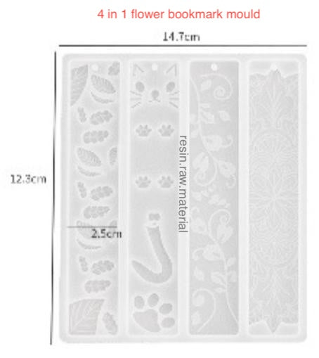 4 in 1  leaf bookmark mould