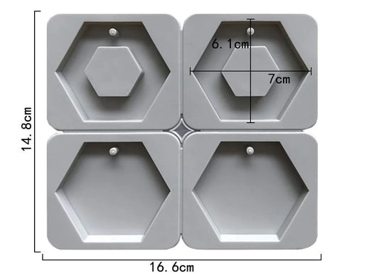 4-Cavity Hexagon Tag Multi-Purpose Mould for DIY Concrete Art, Scented Wax Sachets, Resin Crafts, Soap Making & Cake Making Silicone Mould
