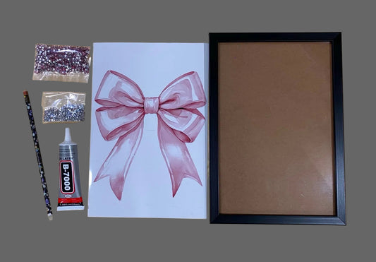 Pink Bow Rhinestone kit