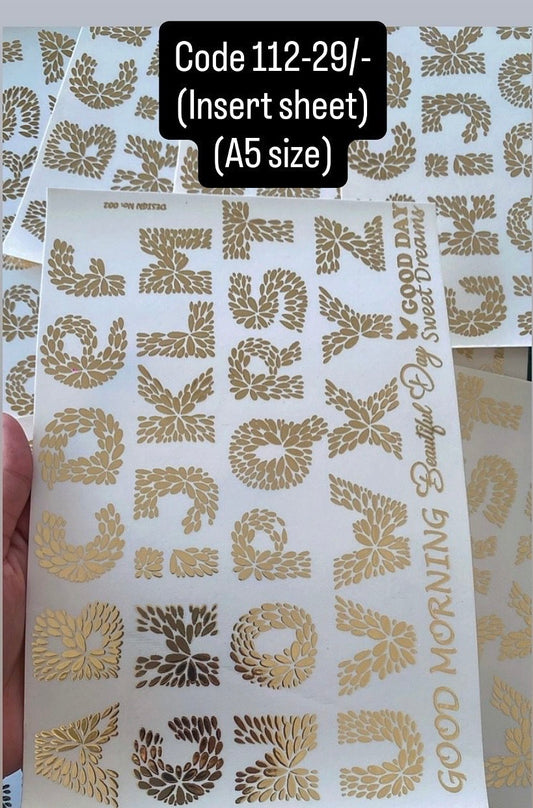 Embossed A5 sticker sheet(112)