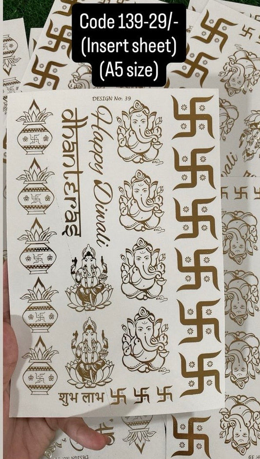 Embossed A5 sticker sheet(139)