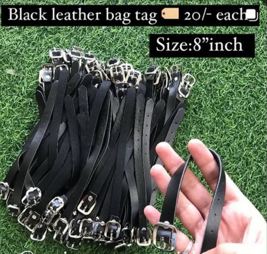 Black Leather Bag Tag Belt