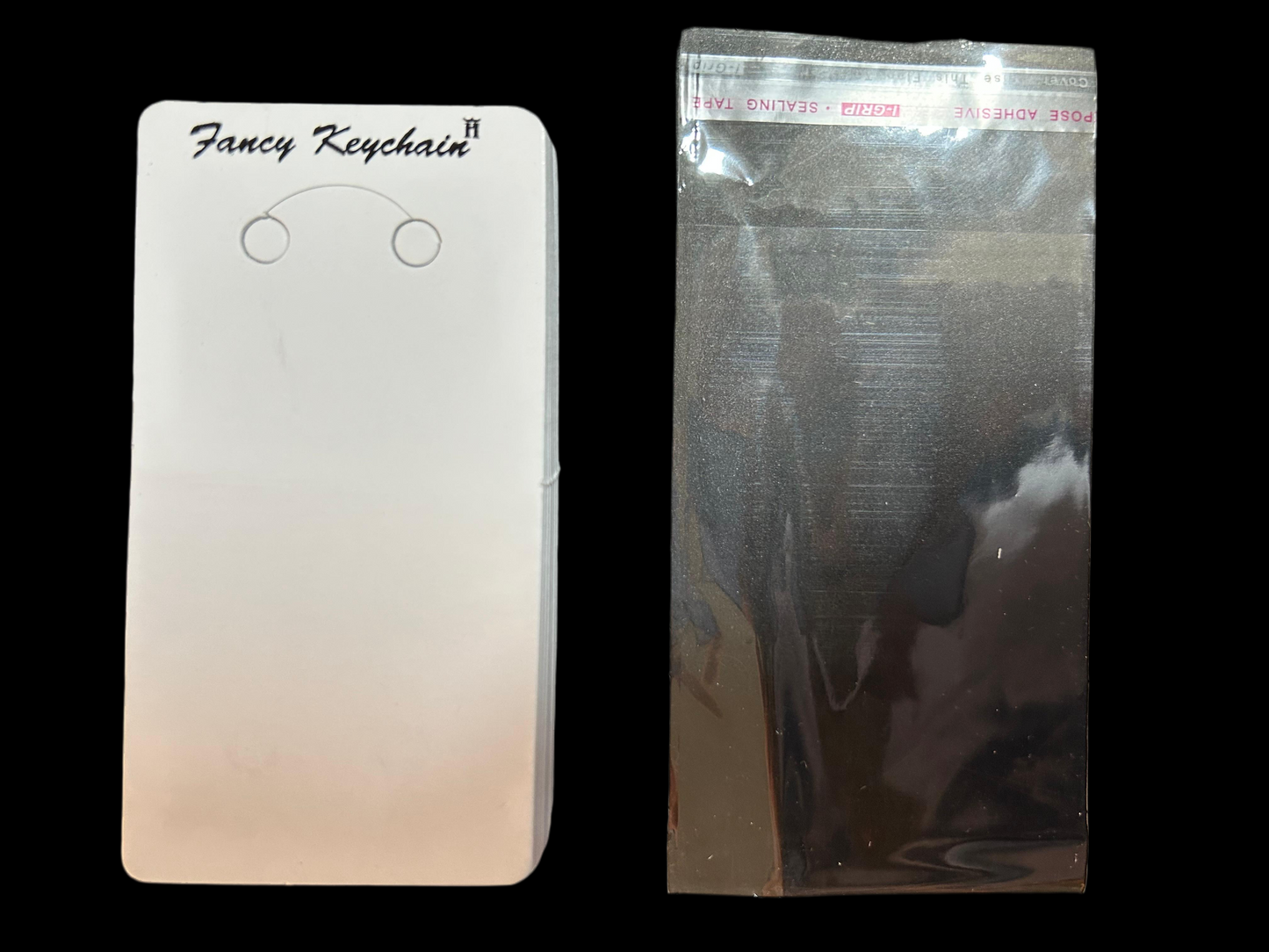 White keychain packing