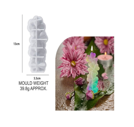 4 Leaf Flower Candle Mould