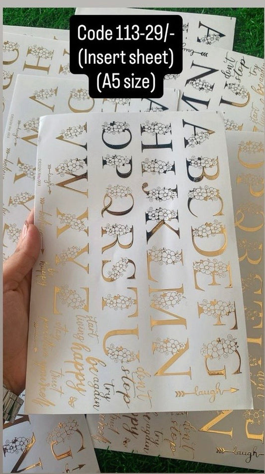 Embossed A5 sticker sheet(113)