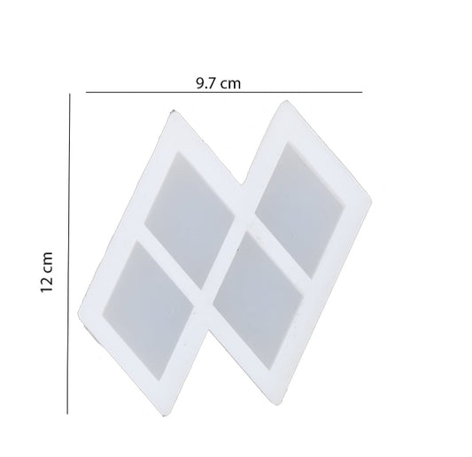 4 Cavity kaju katli Candle mould -Diamond