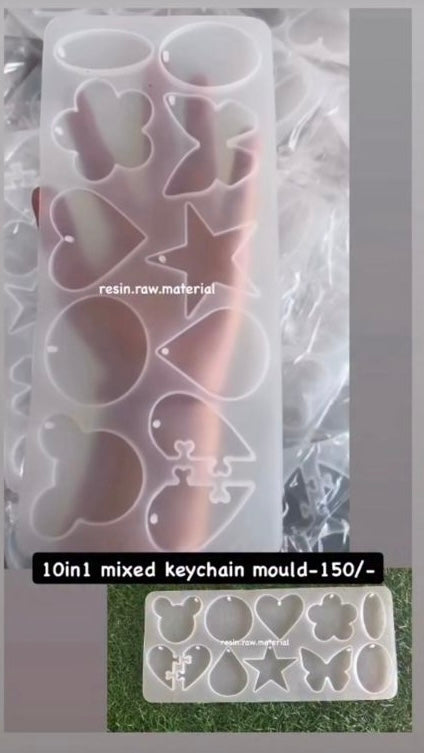 10 in 1 mixed keychain mould