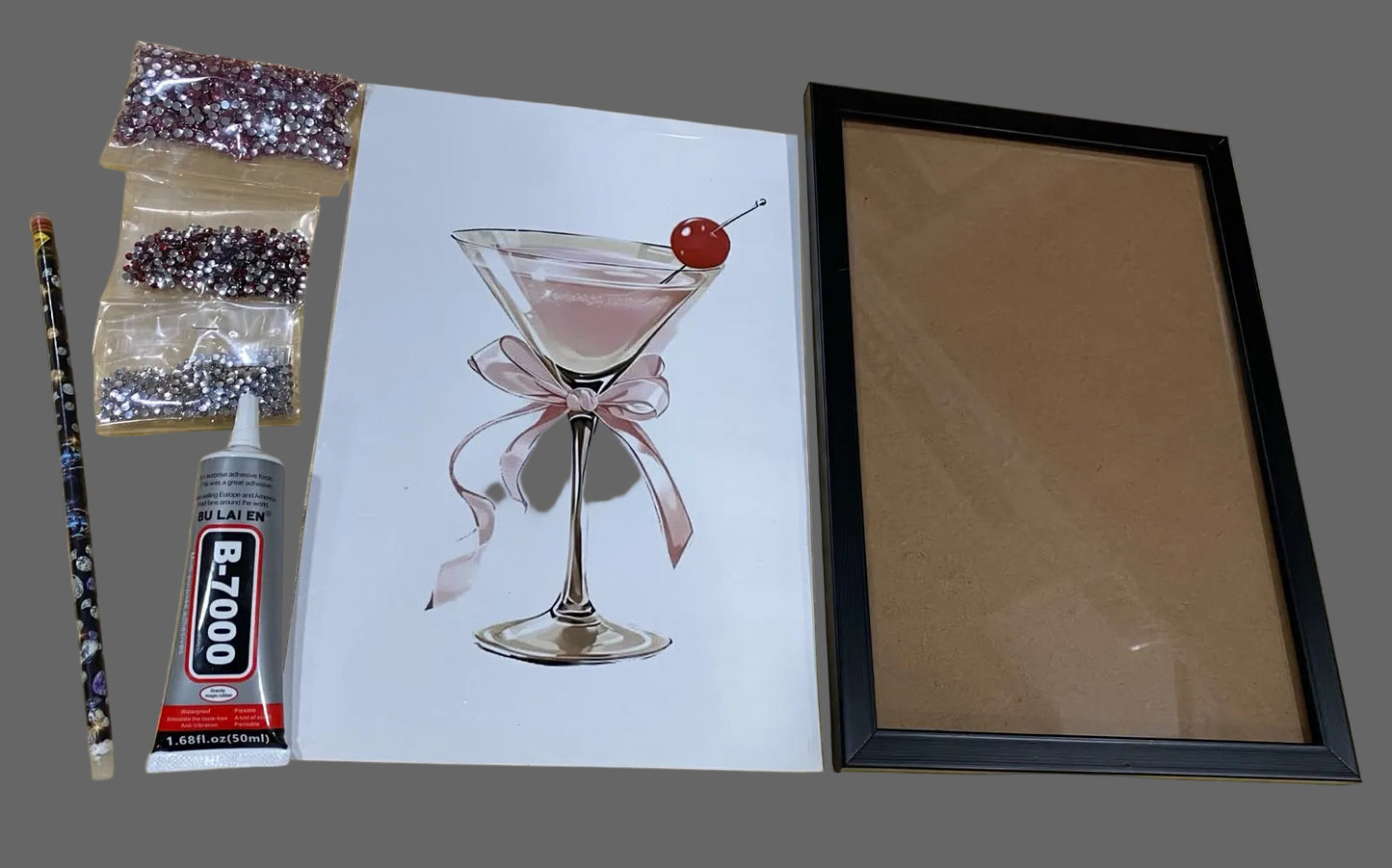 Wine glass Rhinestone kit