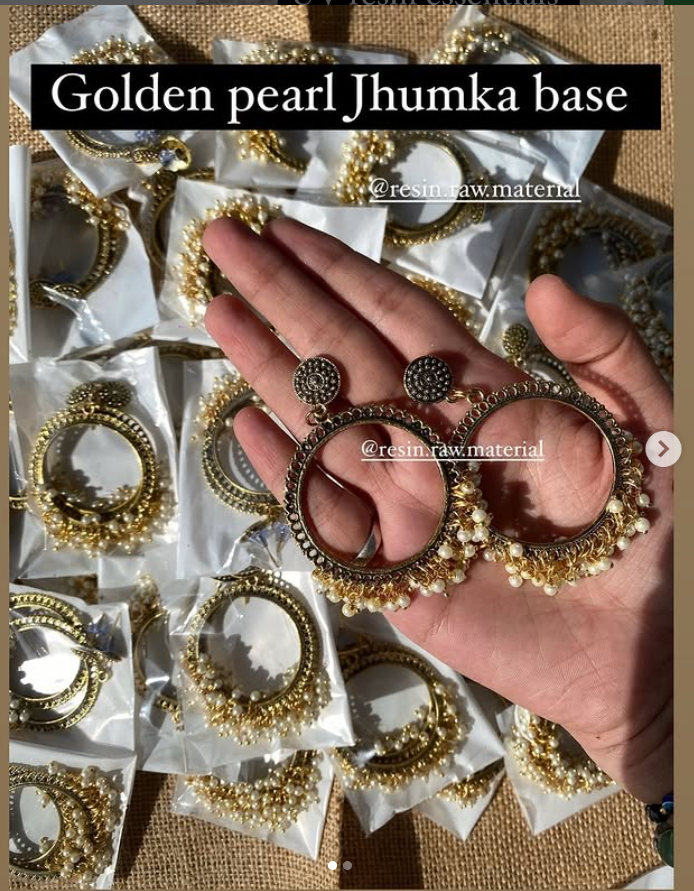Golden Round Pearl Jhumka
