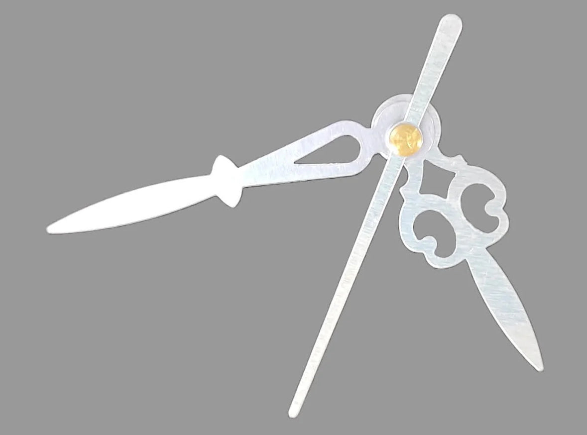 Small Silver Designer Hands / Clock Needles