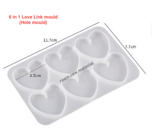 6 in 1 Love link mould (heart)