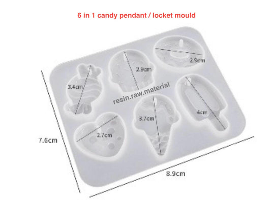 Candy pendant mould 6 in 1