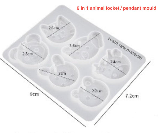 6 in 1 animal pendant mould