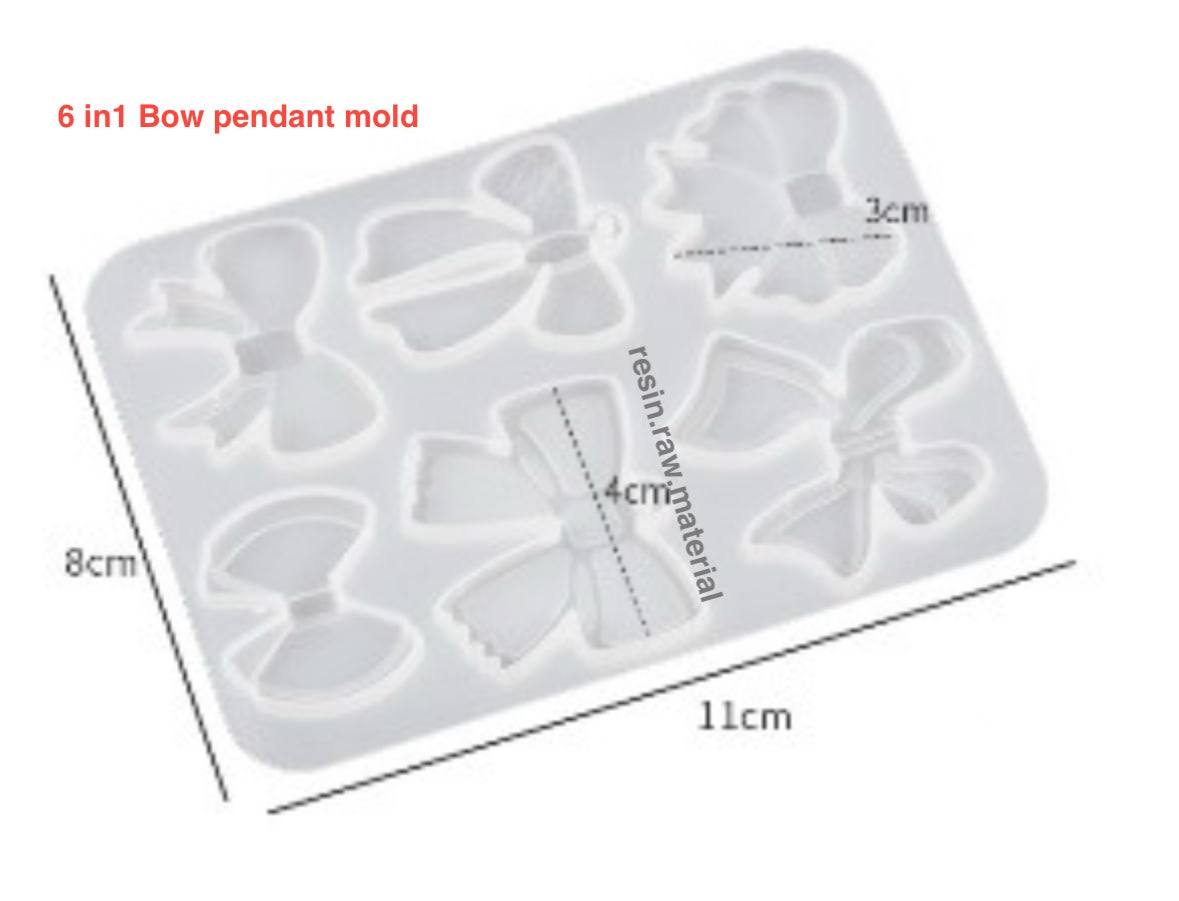 6 in 1 Bow pendant mould