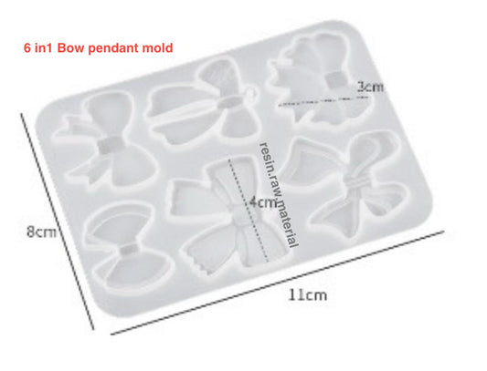 6 in 1 Bow pendant mould