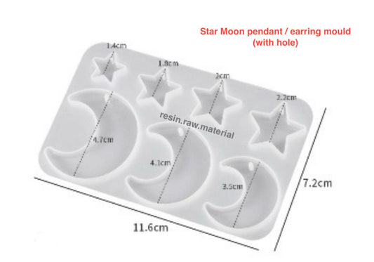7 in 1  star moon pendant moukld