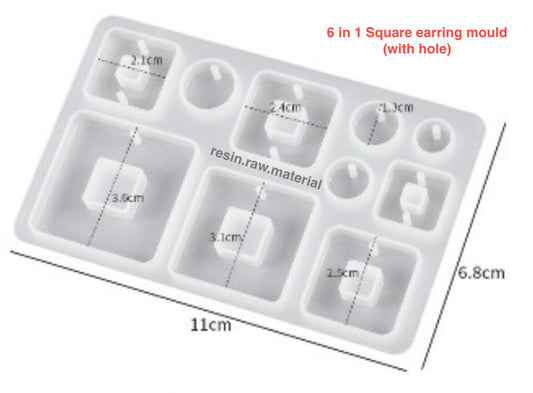 10 in 1 square mould with hole