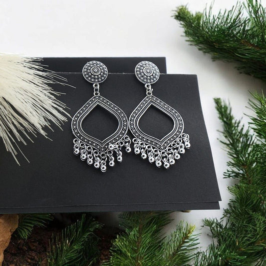 Silver Leaf Jhumka