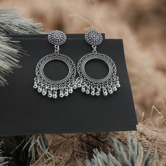 Silver Round Jhumka