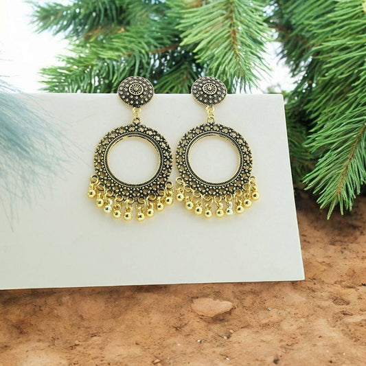 Golden Round Jhumka
