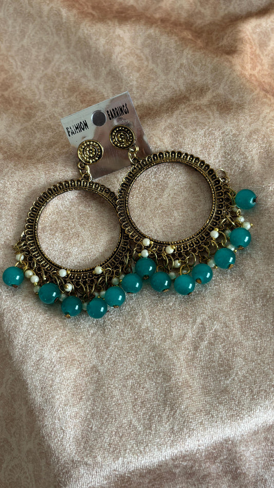 Emerald green Golden Jhumka