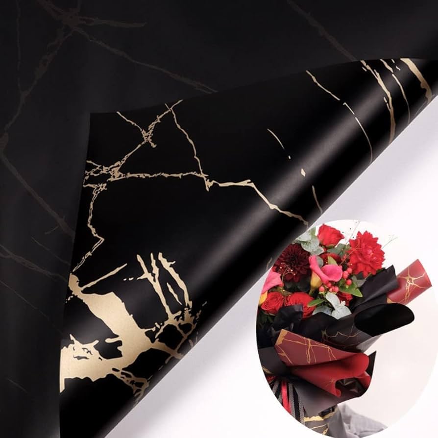 Black marble wrapping paper