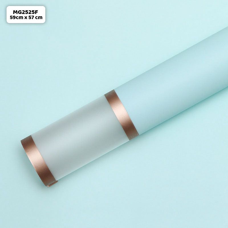 Aqua blue with white boarder wrapping paper