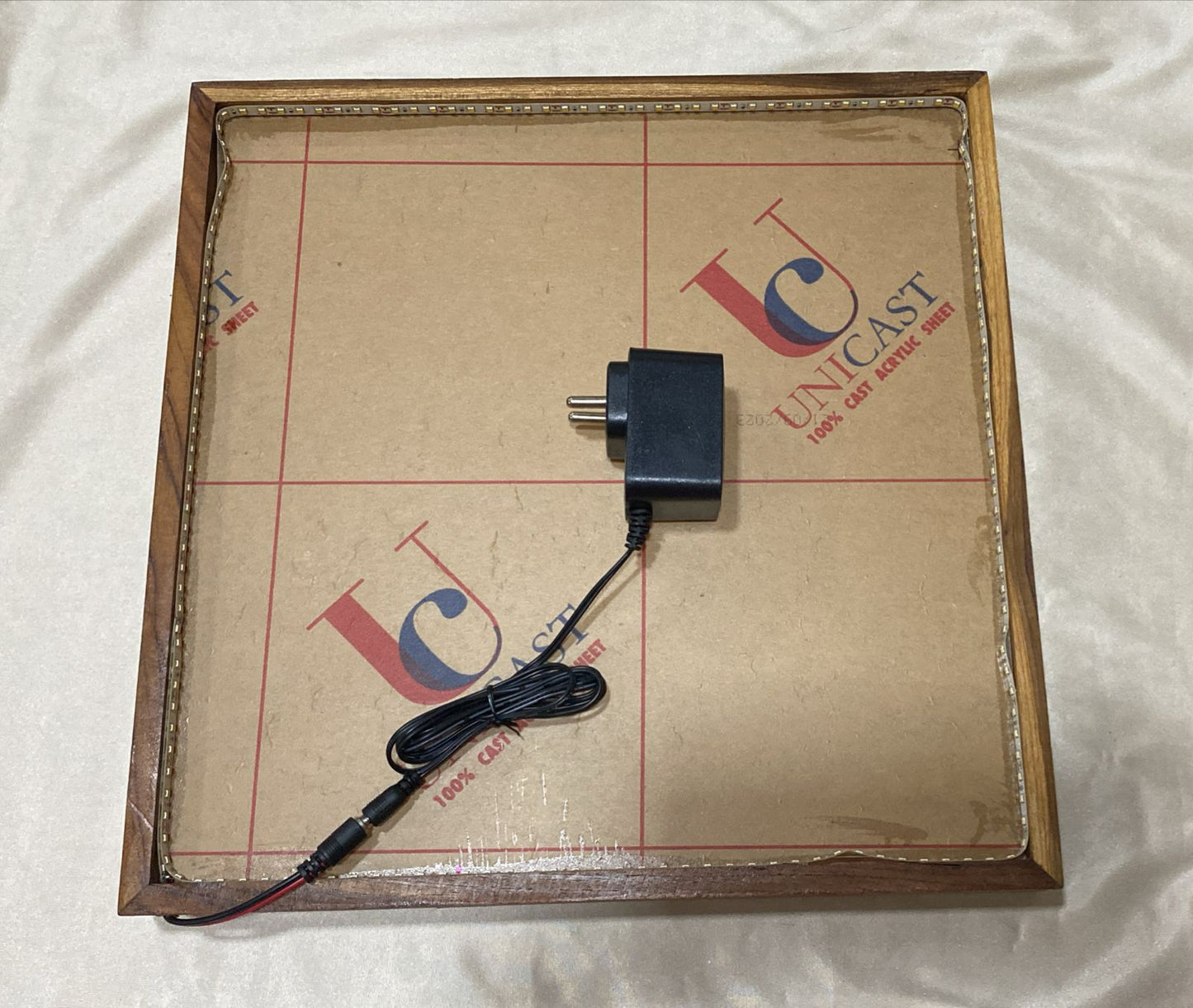 14x14 back side led sagwan frame