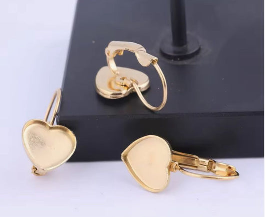 Drop Heart Golden Earrings