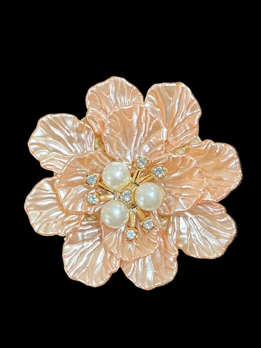 Peach Acrylic big Flower (pearl bead)