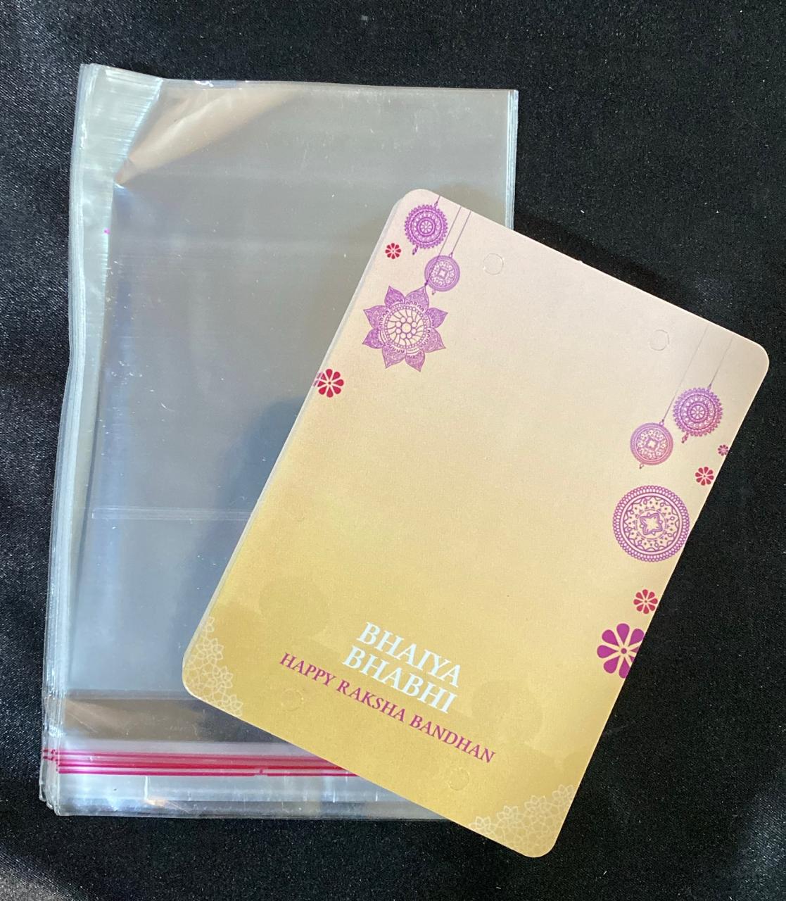 Yellow pruple couple rakhi packing