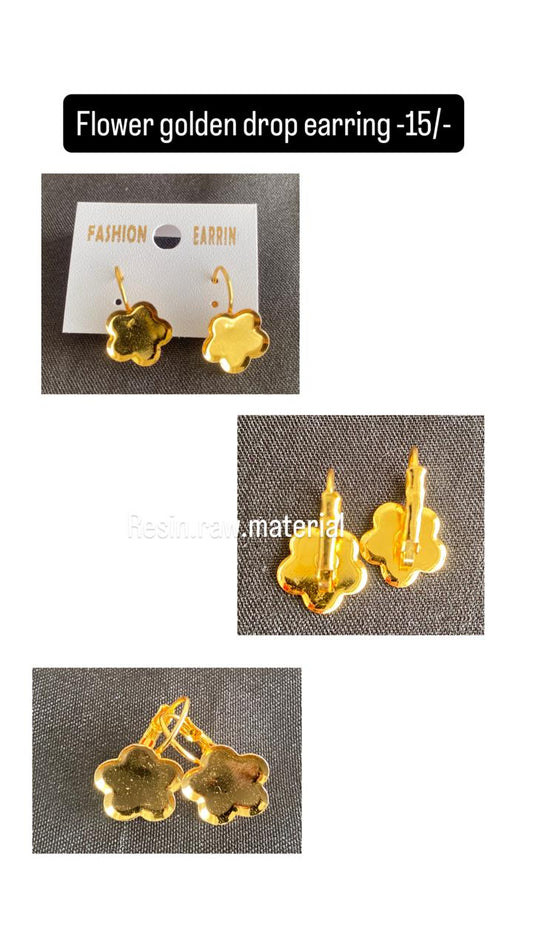 Flower  golden drop earring