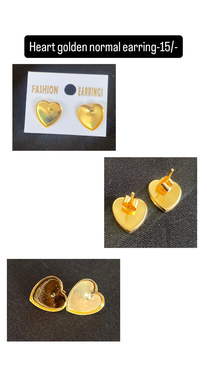 Heart golden normal  earring