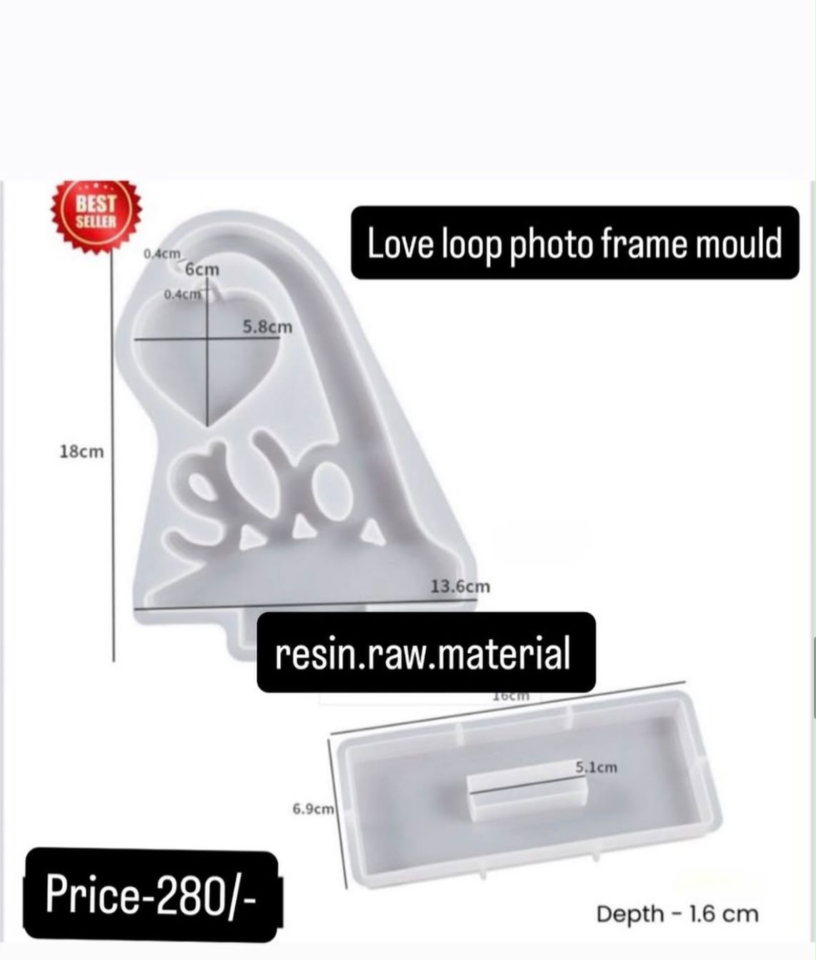 Love loop photo frame mould