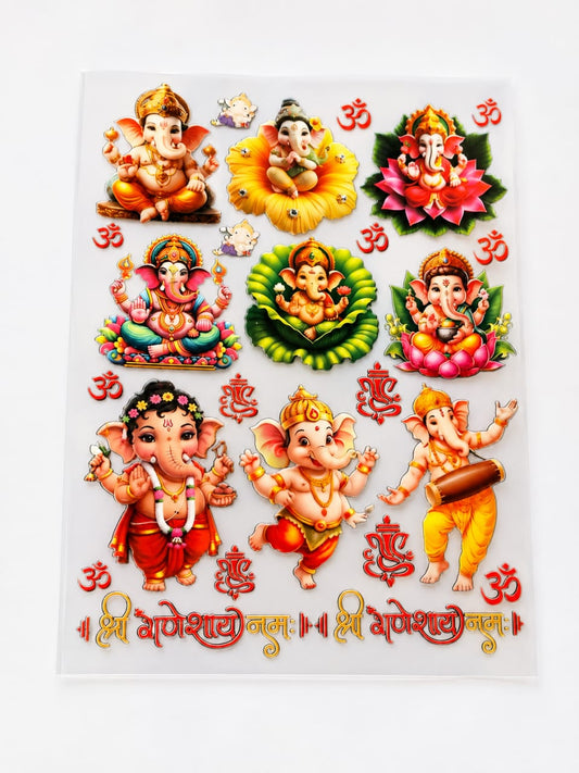 9 in 1 Ganesh ji uv sticker sheet