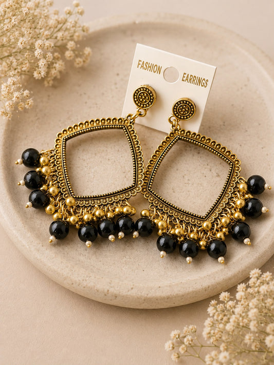Golden Square black jhumka