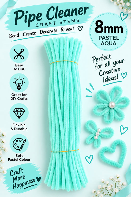 Pastel Aqua Pipe Cleaner (8 mm)