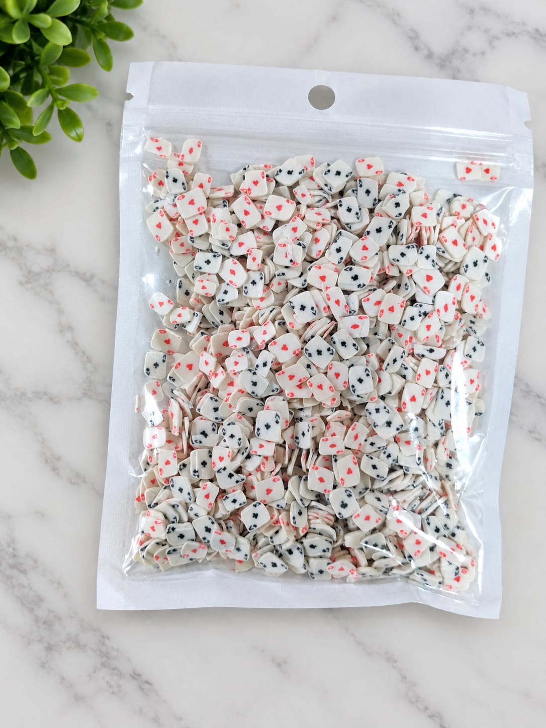 Playing card polymer white chips